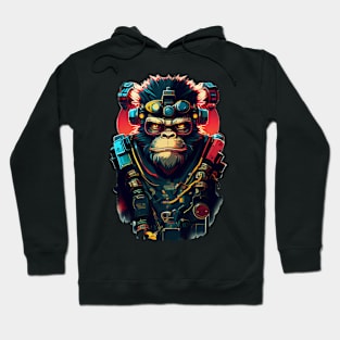 Anime Cyber Ape (Sci-Fi Ape Vintage Retro Future Design Cyberpunk Space Ape) Hoodie